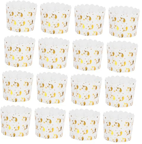 Mikinona 50 Pezzi Pirottini di Carta per Muffin e Cupcake, Decorazione per Torte, Pratici e Resistenti, per Feste a Tema e Celebrazioni