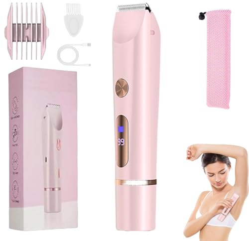 Yagerod Sianova Bloomshave - 2-In-1 Damen Körperrasierer, Sianova Rasierer Bloom Shave, Ipx7 Wasserdicht, Nass-/Trockenrasierer, Für Gesicht, Bikinizone, Achseln, Beine, Arme, Körper(LCD-Rosa)
