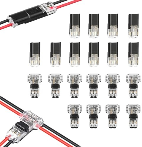 Leloco Lot de 10 bornes de raccordement LED sans soudure et dénudage D2 T2 10 bornes de raccordement et kits