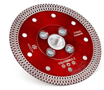 Casaverde Dischi diamantati da 115 mm per gres porcellanato/piastrelle con flangia M14 per tagliare gres porcellanato, granito, marmo