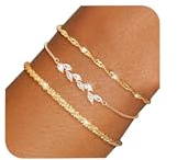 Aidenn 3Pcs 925 Sterling Silber Armband Damen Silver Zirkonia Akzente Armbänder Set Verstellbare Stapelbare Kettenarmband Schmuck für Damen Mädchen als Geschenk