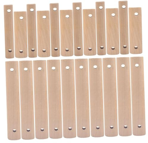 Toyvian 30stücke Unbehandelte Holzstäbe Für Bastelarbeiten Ersatzleitersprossen Runde Holzsitzstangen Mit Löchern DIY-haustierspielzeug Aus Holz Für Vogelkäfige Und Kleintiere