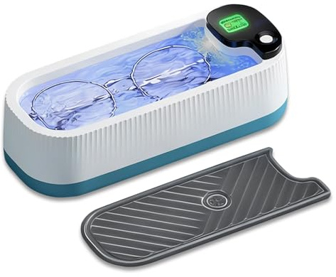 Ultraschallreinigungsgerät, Ultraschallreiniger 45000Hz, Tragbarer Gläser Reiniger mit 3 Reinigungsmodi 350ml Mini Ultrasonic Cleaner für Brille Uhren Schmuck Ringe Rasierer Zahnersatz Make-up-Pinsel
