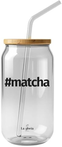 La Gloria Mediterránea Vaso reutilizable + Matcha Bio Ecológico en Polvo 100% Puro | Té Verde BIO sin Aditivos | Ideal para Bebidas y Matcha Latte (Vaso Matcha)