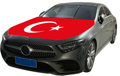 Hemoravoma Türkei FAN ARTIKEL Türkiye Bayrak Fußball EM24 Auto Motorhaube Überzieher Flagge