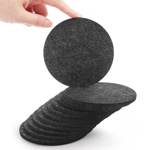 SOSMAR 12 Stück Rund Ø 10cm Glasuntersetzer Tassenuntersetzer - 5mm Dicke Filzuntersetzer Filzunterlage Tischschoner Untersetzer Filz für Tassen, Gläser und Getränke (Anthrazit)