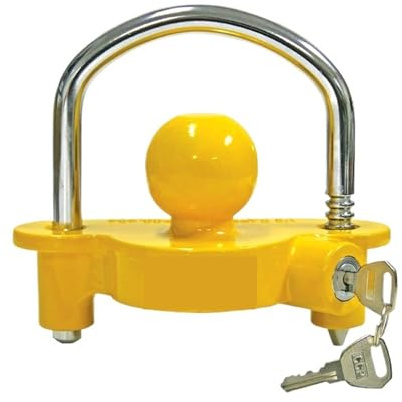 Enganche para Remolque Acoplador De Acoplamiento Remolque Bola Enganche Universal, Bloqueo Antirrobo Seguridad, Almacenamiento Ajustable, Acero Resistente