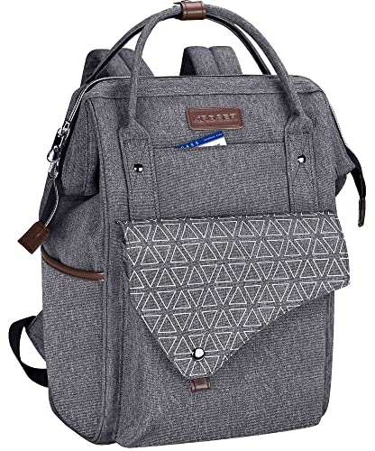 KROSER ROSER Rucksack Damen für Schule Laptop Rucksack 15,6 Zoll Schulrucksack Daypack wasserdichte für Universität/Reisen/Business/Arbeit Frauen/Männer, Grau