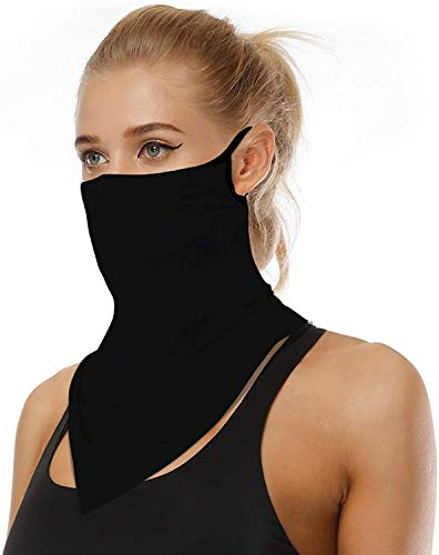 CGBOOM 1 PCS Unisex Multifunctional Bandana Ear Loops Face Mask Scarf Cycling Sun UV Protection Balaclava Neck Gaiters Dust Washable Cloth Wind Motorcycle Headwear Women Men (set-12)