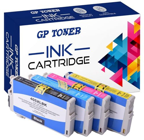 GP TONER Druckerpatronen Ersatz für Epson 405XL Tintenpatronen für Epson Workforce Pro WF-3820DWF WF-4820DWF WF-4825DWF WF-4830DTWF WF-7840DTWF (405XL 4-Pack (Schwarz, Cyan, Magenta, Gelb))
