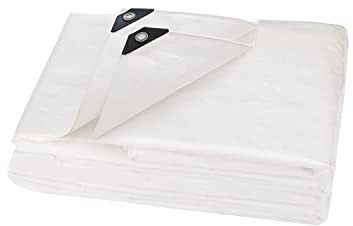 ANSIO Abdeckplane, 3m x 4 m / 10 Fuß x 13 Fuß, Plane Wasserdichtes Blatt, 260 g/m² - Weiß