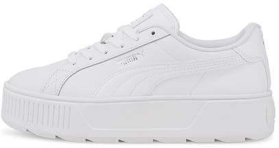 PUMA Women Karmen L Sneakers, Puma White-Puma White-Puma Silver, 42.5 EU