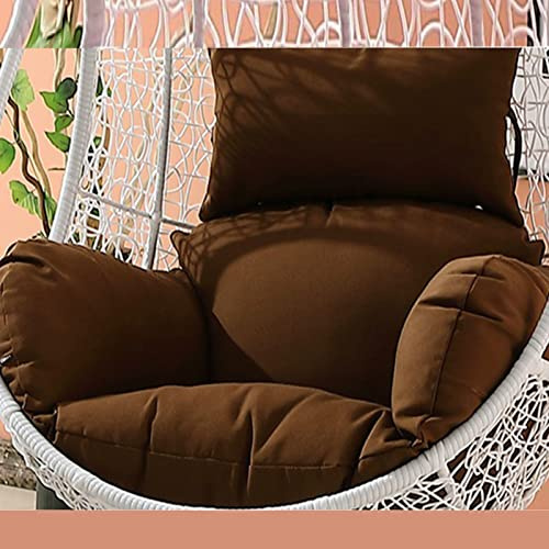 Yadlan HäNgesessel Kissen XXL, Sitzkissen HäNgesessel Indoor Korb Dick Polsterauflage, Auflagen & Polster für Schwingsessel Abnehmbarer Bezug, mit RüCkenlehne und Einstellbar KopfstüTze Kaffee