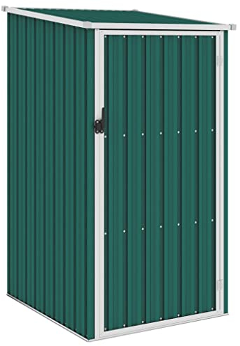 vidaXL Capanno da Giardino Capanna Casetta per Esterni Struttura Protettiva Rispostiglio per Attrezzi Verde 87x98x159 cm in Acciaio Zincato