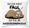 Shoppawhile Faultier Geschenk Faultier Kissenbezug 45×45 cm Lustige Geschenke für Frauen und Männer Weihnachten Geburtstag Witzige Geschenke für Freundin Faultier Kissenbezug