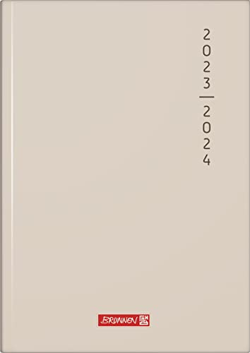 BRUNNEN Schülerkalender „Plain Cream“ 2023/2024 1 Seite = 1 Tag A5 natur