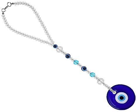 Molain Décoration à Suspendre Contre Le Mauvais œil Bleu pour rétroviseur de Voiture, décoration perlée Contre Le Mauvais œil, Accessoires de Voiture Mauvais œil, Pendentif de fenêtre pour fenêtre