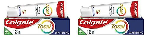 Colgate Total Whitening Fluoride Toothpaste 125ml | Effective Stain Removal | Complete Protection for Your Whole Mouth Against Cavities, Strengthens Enamel and freshens Breath (Pack of 2)
