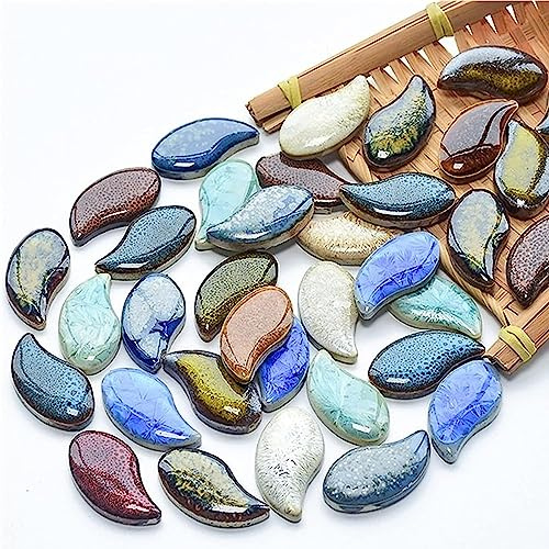 BTMIEY 500 g zufällige Keramik-Mosaikfliesen, DIY Kreative Keramik-Mosaikfliesen für DIY Bastelteller, Blumentöpfe, Vasen, Tassen, Mosaikherstellung Zubehör (Blütenblatt)