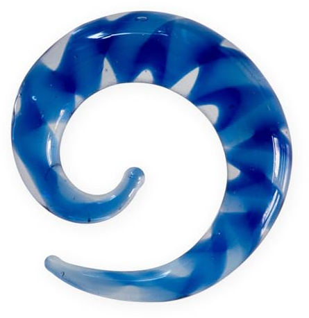 Fly Style Piercing Ohr Expander aus Glas - Dehnschnecke Dehnspirale Dehnungsschnecke Dehnsichel