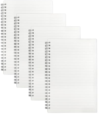 ZTVOWTO 4 Piezas Cubierta Transparente Espiral Libreta A5, Bloc de Notas 160 páginas/80 hojas Cuaderno para Escuelas y Oficinas