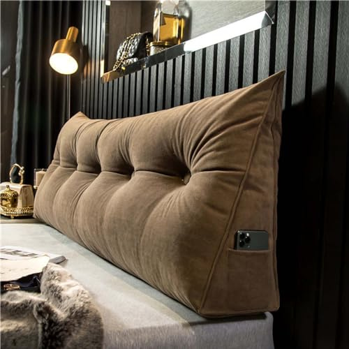 MZYZPPBD Coussin de Lecture pour lit Coussin Compensé Triangulaire Oreiller De Coussin Tete de lit Dossier De TêTe De Lit Amovible Coussin Lombaire en Coin pour Chambre Lit Jour,K,60 * 20 * 50cm