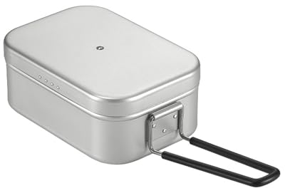 Campingmoon Campingmoon - Contenitore in alluminio con manico pieghevole (1,3 l), per campeggio e cucina