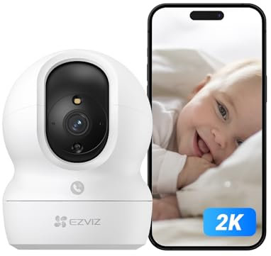 EZVIZ C6N Pro 2K Camara Vigilancia WiFi Interior con Seguimiento Automático, Negra Cámara IP Domicilio WiFi 360° para Bebe,Visión Nocturna Color, Detección Humana, Llamada Bidireccional, Soporta 512GB