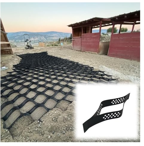 Rejilla de polietileno de alta densidad para refuerzo y permeabilidad del suelo, 10 cm de altura, tamaño personalizado (1 x 6 m), ideal para pasarelas de granero y caminos de jardín
