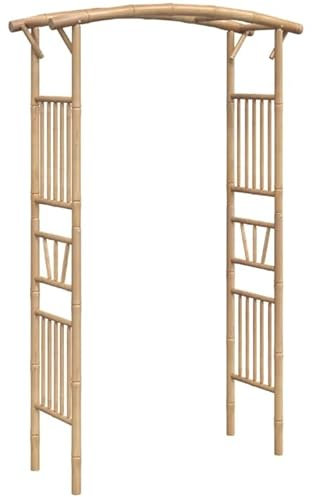 Gartenbogen Pergola Rosenboge Rankgitter: Garten Spalier Torbogen Rankhilfe aus Bambus Rankhilfe mit Rankelementen 118x40x187 cm