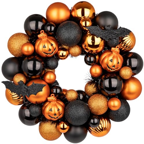 33cm Halloween Kranz Deko Garten, Halloween-Kranz für Haustür, Willkommenskranz, Türkranz, Weihnachtlicher Weihnachtskranz Outdoor, Tischdekoration für Advent und Weihnachten