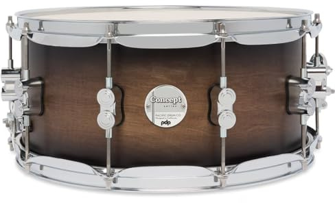 Pacific Drums Concept Maple Snare Drum, 14 x 6,5, Satin Charcoal Burst Lacquer