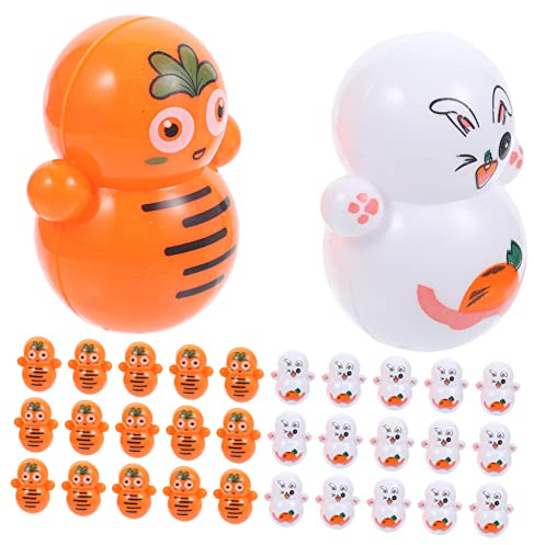 Totority 48pcs Tumbler Carrot Miniature Figurines Small Carrot Wobble Mini Artificial s Mini s s Decor Wobble Lovely Tumbler Ornament