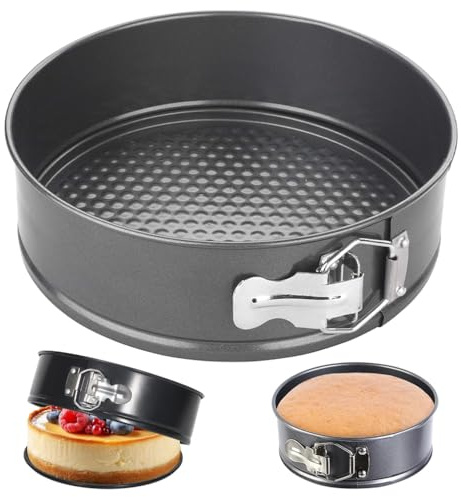 huiziyi 20 cm Springform Cake Tin, Non Stick Cake Pan, Removable Bottom Leak Proof Cheesecake Tin, 8 Inch Round Panfor Baking Brownies Cheesecake Gateaux Pie (20cm/8)