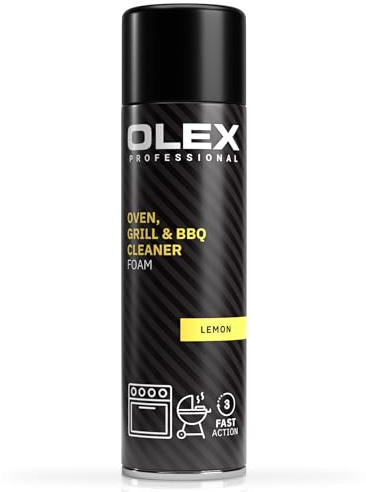 Olex Professional Oven Cleaner Heavy Duty - Foam - Lemon Scent - Fast-Acting Oven Cleaner Spray, Barbecue BBQ & Grill Degreaser - Removes Burnt-On Food and Grime - Grease Remover - 500ml XL Can