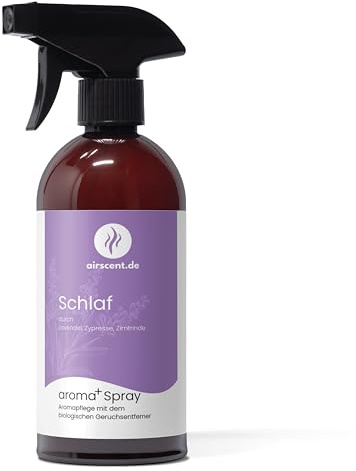 Schlaf Geruchsentferner Spray – Bio Raum- & Textilspray mit ätherischen Ölen – Lavendel Zypresse Zimtrinde – Aromapflege Duftspray 500 ml