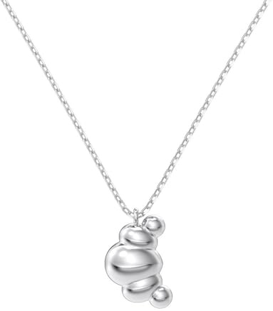 Lllunimon Pendentif haricot incurvé en argent sterling 925 collier miroir processus de polissage style simple et mignon Des cadeaux de tous les jours pour elle,Argent