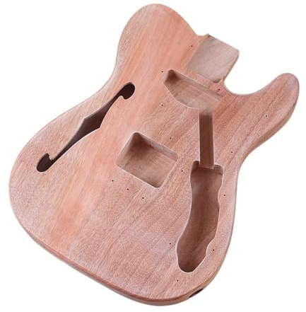 QUXVUIS Unfertiger Gitarrenkorpus aus Holz garantiert Langlebigkeit und exzellente Klangqualität. DIY Gitarrenbausatz mit unfertigem Korpus für E Gitarren.