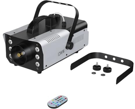 Machine À Fumée 1200W RGB 6 LED Avec Télécommande, Générateur De Et Brume For Discothèque, Soirée, Boîte Nuit Mariage Capacité SupéRieure, Puissance Accrue