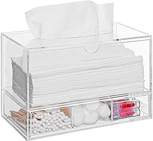 portarotolo, Scatola portagioie for cosmetici, organizer for fazzoletti in acrilico, cassetto estraibile in