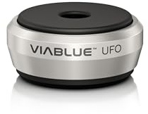 Viablue UFO Absorberare, diameter 3,5 cm, stöt/resonans/vibrationsdämpare för högtalare, subwoofer och vibrerande enheter, set med 4, svart eller silver