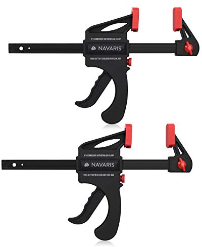 Navaris 2x Einhandzwingen Spanner Set - Spannweite: 15cm Spannkraft: 60kg - Einhandzwinge Schraubzwinge Set - 2x medium Schraubzwingen Klemmzwingen