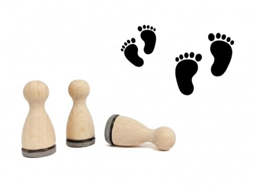 Ministempelset Babyfüße | 3 Stempel mit 12mm Durchmesser | Geburt und Taufe