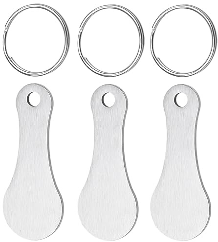Kare & Kind 3X Stainless Steel Shopping Cart Trolley Token with Key Rings - Accessory Portable Keychain Unlocks Front Loading Shopping Trolley