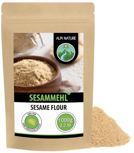 Alpi Nature Sesamkörner gemahlen 1kg, weißer Sesam, Sesam weiß gemahlen | feines Mehl, ideal für Backen & Binden