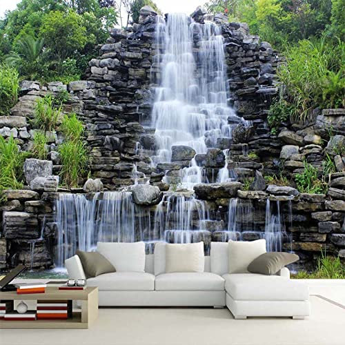 UKEUBAI Cascada planta impresión 3D papel pintado telón de fondo TV pegatina moderno mural decoración del hogar cartel