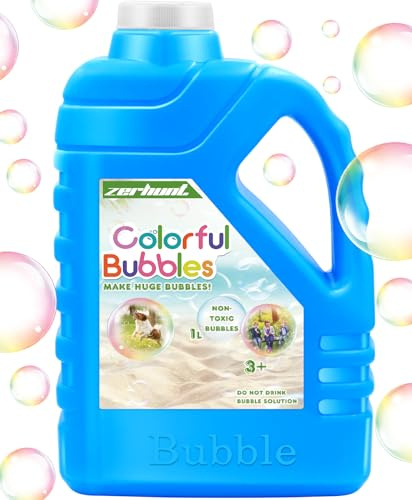 Zerhunt Bubble Solution Refill 33.8 OZ: Bubble Concentrate Solution for Bubble Machine| Bubble Solution Refill for Giant Bubble Wand, Bubble Gun Blower, Birthday Party Favors Wedding (Sky Blue)