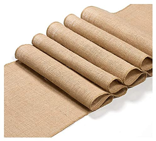 SHTGOI Jute Tischläufer 30 x 220 cm Juteband Vintage Sackleinen Tischläufer Jutestoff Tischband Tischdeko Leinen Juteläufer für Hochzeit Bauernhaus Party Kommunion Rustikale Tisch Dekor