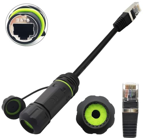 CTRICALVER 1 Stück Wasserdichter RJ45 Koppler, M20 mit Abschirmung CAT6 Wasserdichter Steckverbinder, Schalttafelmontage IP68 Outdoor Ethernet LAN Kabelstecker
