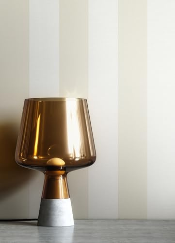 Newroom Vliestapete Beige Streifen Tapete Wohnzimmer Landhaus | Feiner Glanzschimmer, feine Leinenstruktur, Creme-Kontraststreifen, Mustertapete, Schlafzimmer, Büro, Flur, ansatzfrei